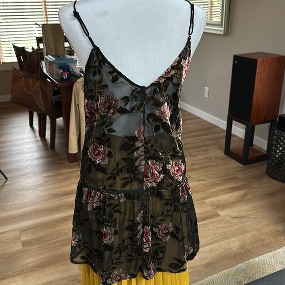 Y2K floral burnout sheer tunic top slip dress - Picture 3 of 10